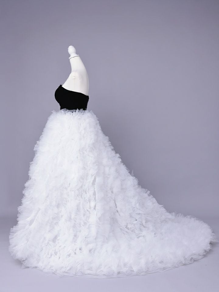 vanityME.couture. バニティミークチュール Quartz Ruffle Couture クォーツ・ラッフル・クチュール ロングドレス バースデー 白 ボリューム vctr-t-25083-2