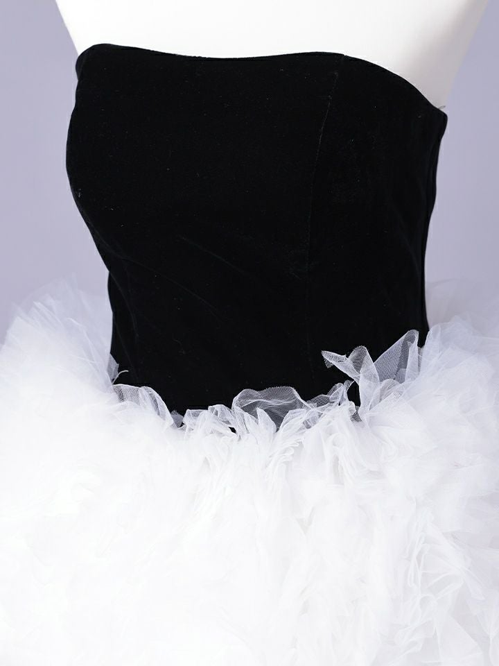 vanityME.couture. バニティミークチュール Quartz Ruffle Couture クォーツ・ラッフル・クチュール ロングドレス バースデー 白 ボリューム vctr-t-25083-2