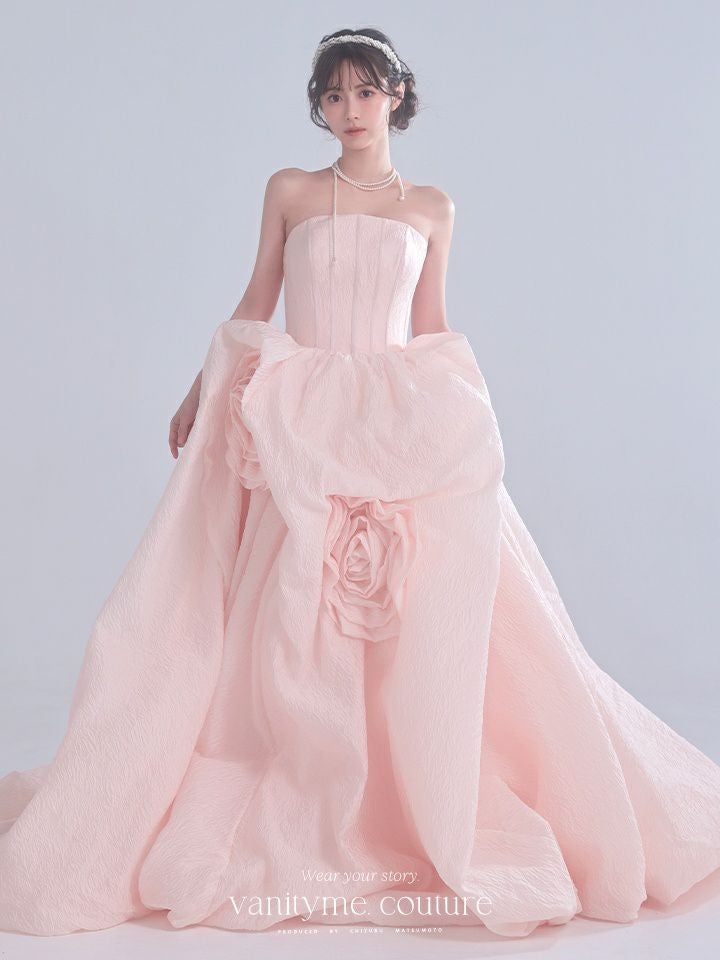 vanityME.couture. バニティミークチュール Lilas Rose Couture リラ・ローズ・クチュール ロングドレス バースデー ピンク 薔薇 プリンセス vctr-t-25081-1