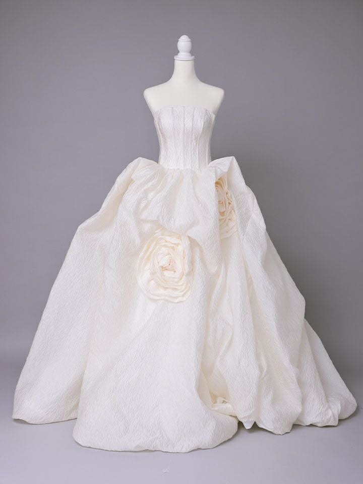 vanityME.couture. バニティミークチュール Blanc Rose Couture ブラン・ローズ・クチュール ロングドレス バースデー 白 薔薇 プリンセス vctr-t-25081-2