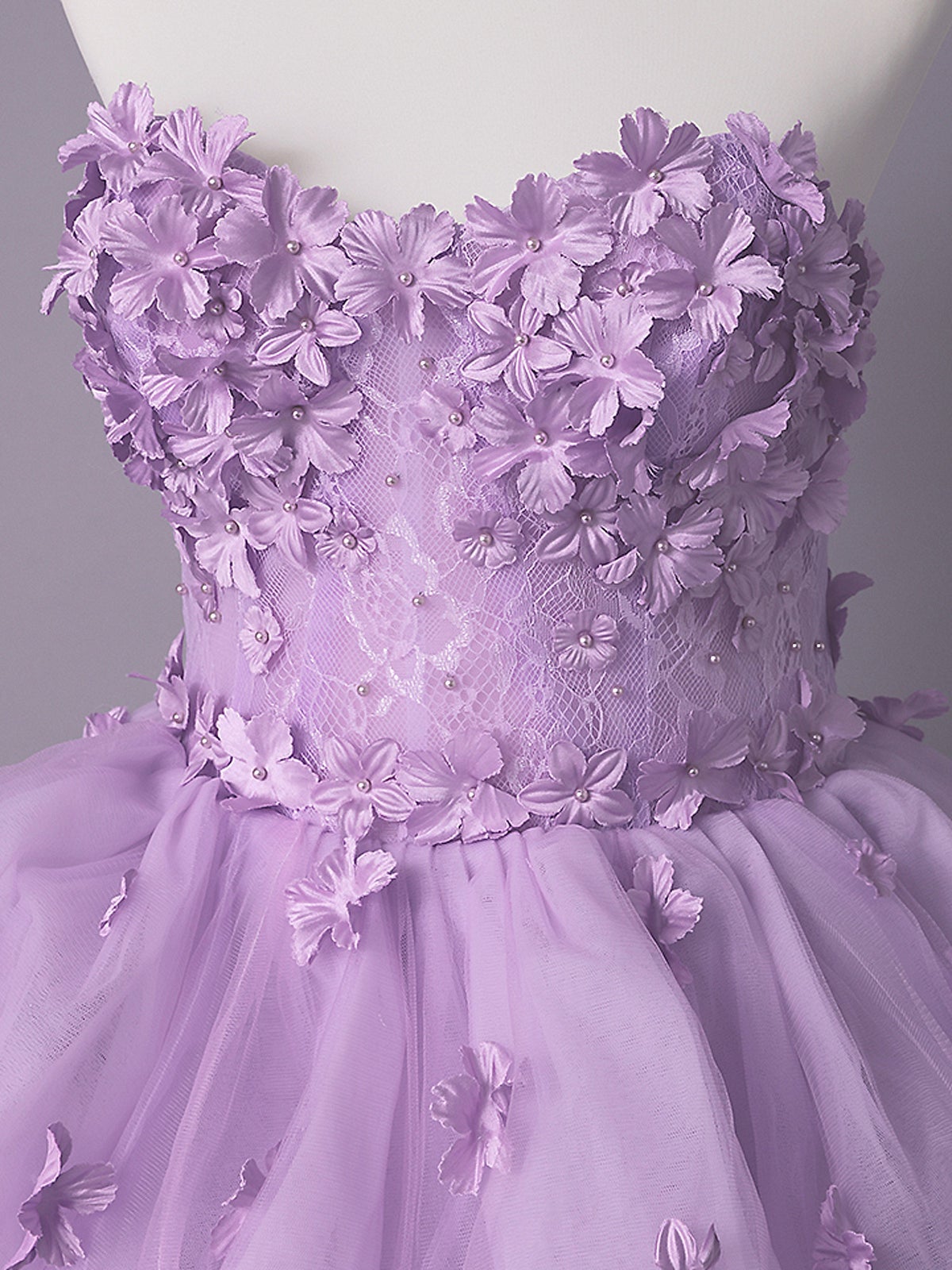 vanityME.couture. バニティミークチュール Lavande Fleur Couture ラヴァンド・フルール・クチュール ロングドレス ラベンダー 紫 花柄  フラワー バースデー vctr-t-25082-1
