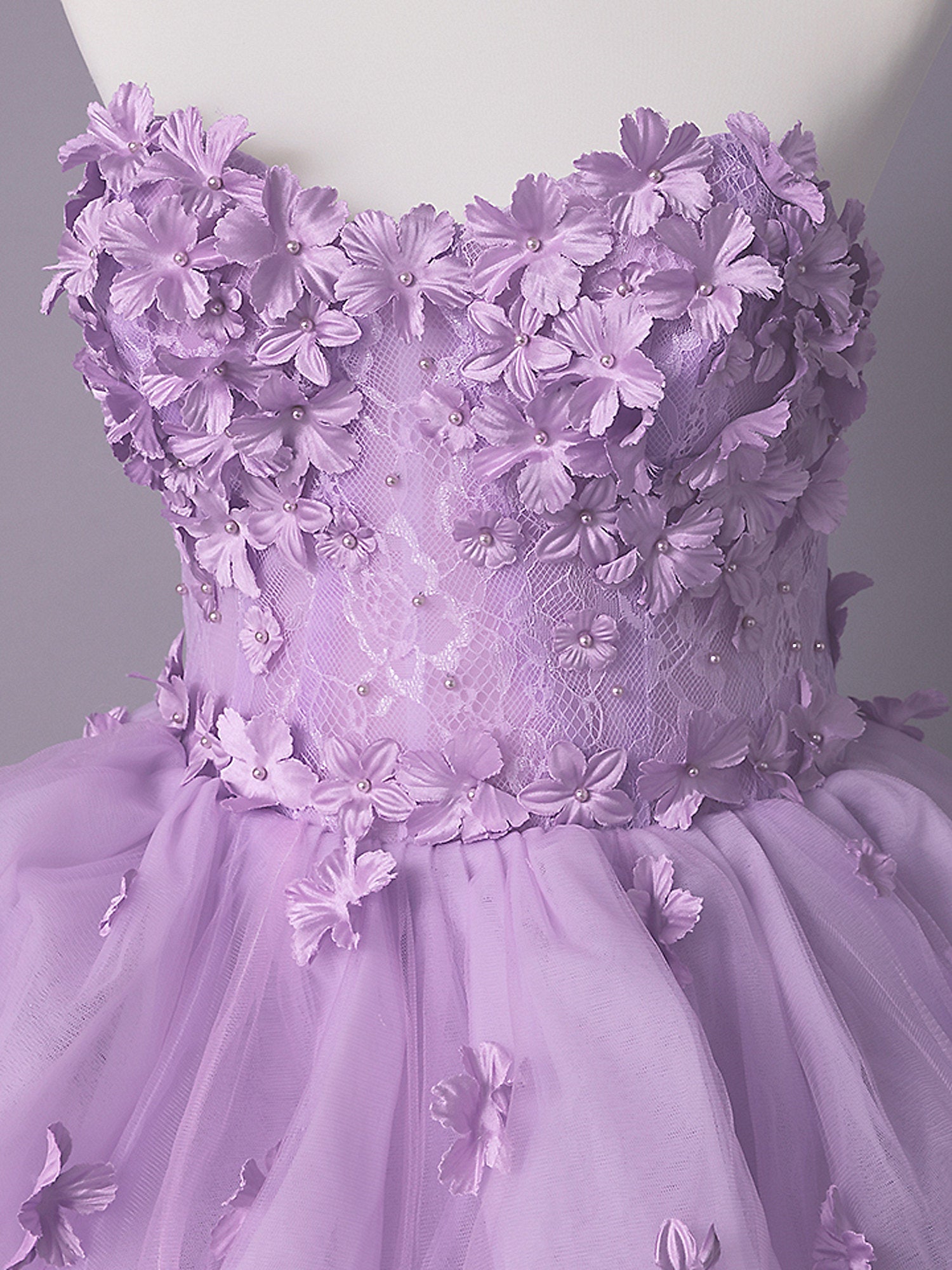 vanityME.couture. バニティミークチュール Lavande Fleur Couture ラヴァンド・フルール・クチュール ロングドレス ラベンダー 紫 花柄  フラワー バースデー vctr-t-25082-1