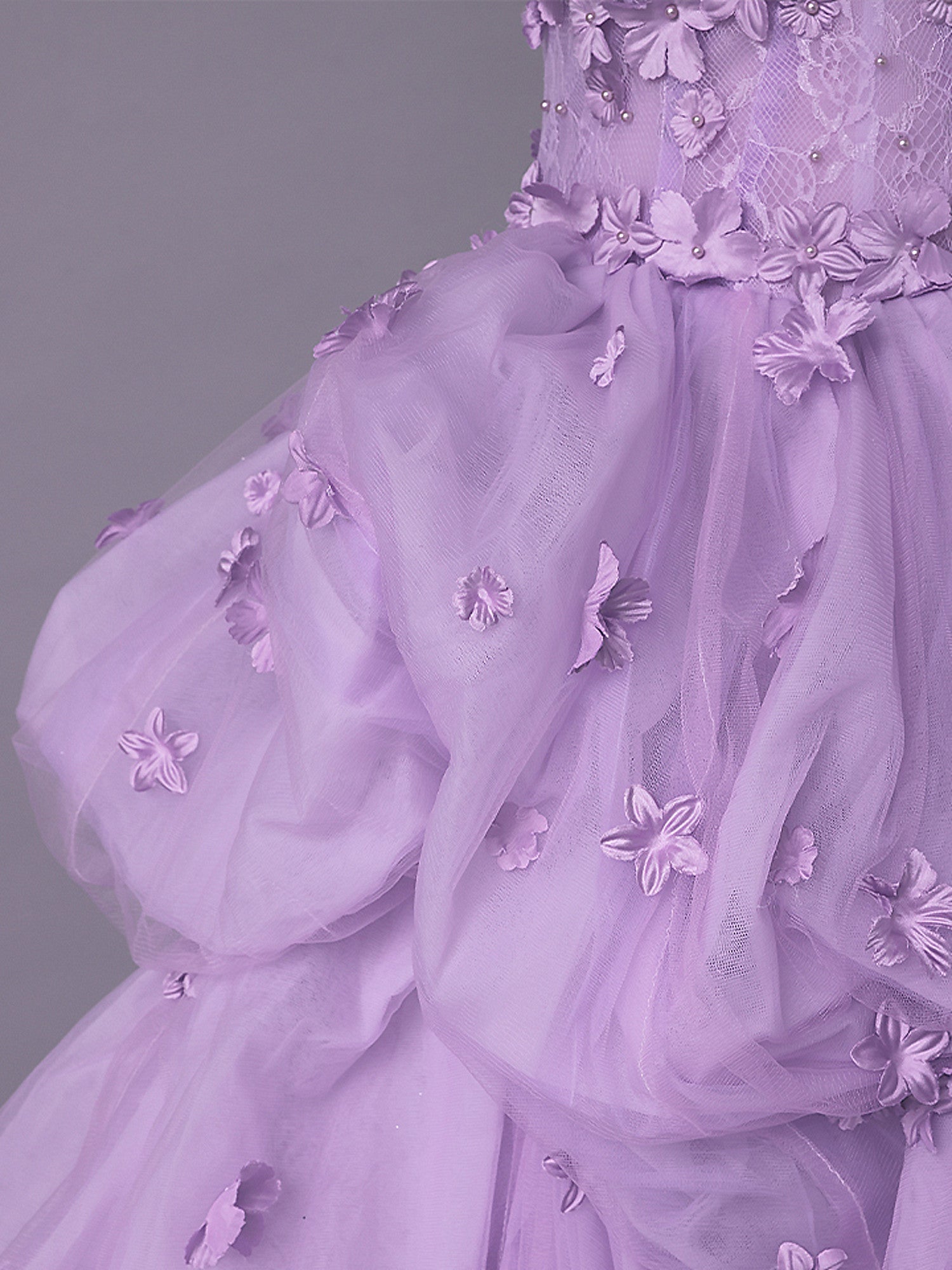 vanityME.couture. バニティミークチュール Lavande Fleur Couture ラヴァンド・フルール・クチュール ロングドレス ラベンダー 紫 花柄  フラワー バースデー vctr-t-25082-1