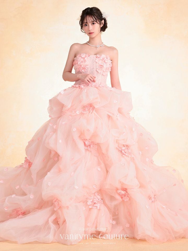 ドレス　ピンク vanityME.couture. バニティーミークチュール Rose Fleur Couture