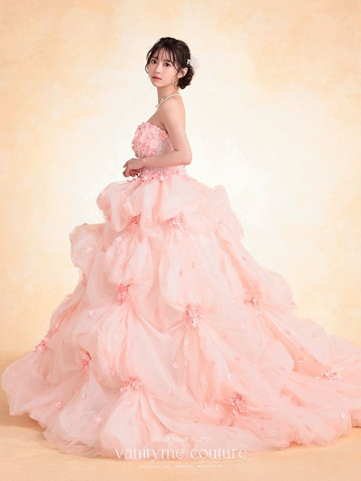 vanityME.couture. バニティミークチュール Rose Fleur Couture ローズ・フルール・クチュール ロングドレス ピンク 花柄 フラワー バースデー vctr-t-25082-2