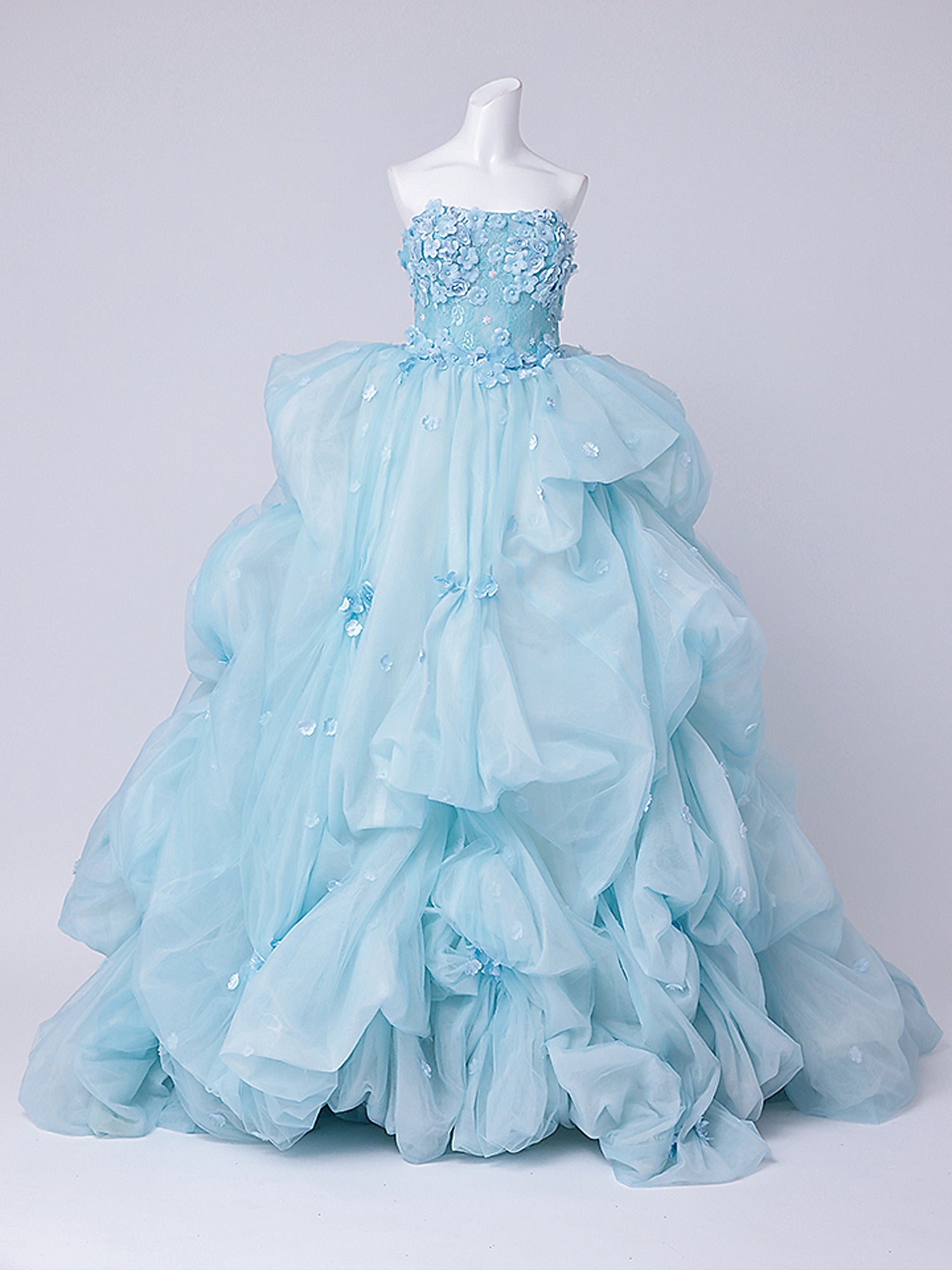vanityME.couture. バニティミークチュール Ciel Fleur Couture シエル・フルール・クチュール ロングドレス ブルー 水色 花柄 フラワー バースデー vctr-t-25082-3