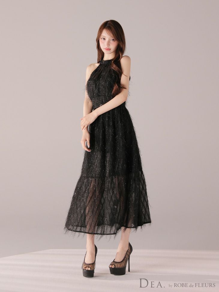 ROBE de FLEURS ローブドフルール ラインストーンビジュークリアメッシュパンプス【ヒール14cm】 sh106