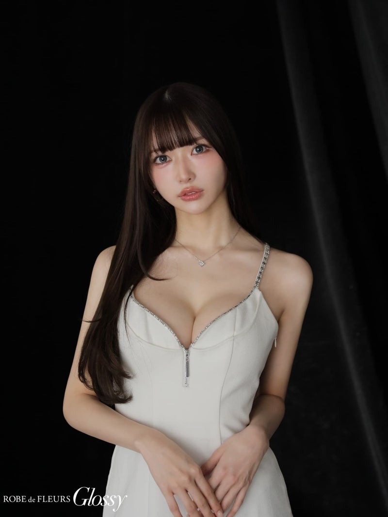 12月下旬頃入荷予定】 Glossy ローブドフルールグロッシー 【XSサイズあり】 ジップキャミフレアミニキャバドレス gl3963-c