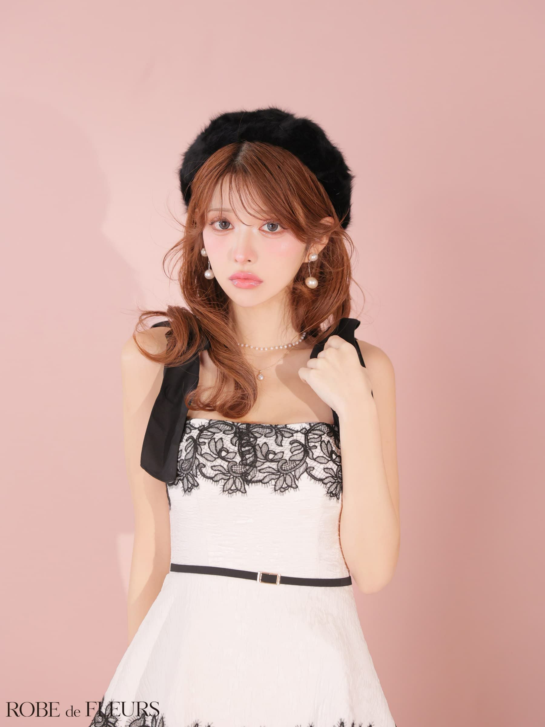 robe de fleurs ジャガードレースティアードロングキャバドレス ROBE de FLEURS ローブドフルール 【Lサイズあり】 ジャガードレース