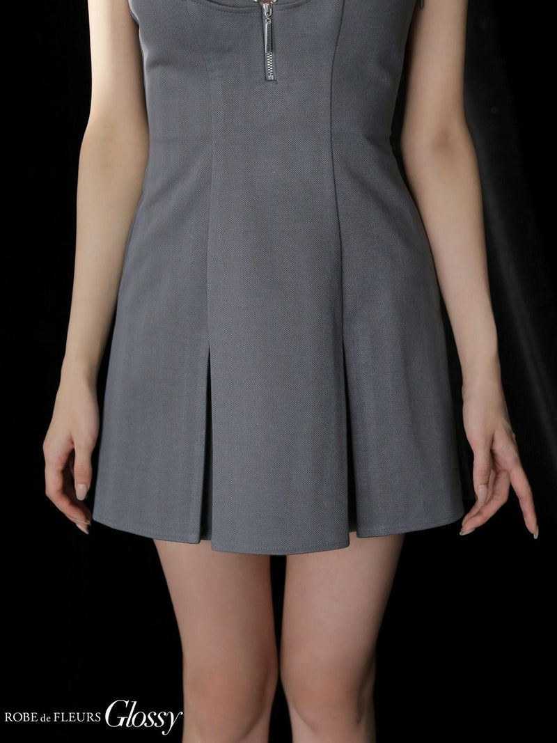 Glossy ローブドフルールグロッシー 【XSサイズあり】 ジップキャミフレアミニキャバドレス gl3963