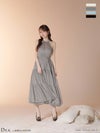 DEA. ディア バイ ローブドフルール 【Lサイズあり】 ラメシフォンホルターネックティアードロングドレス de4145