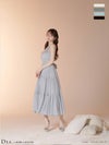 DEA. ディア バイ ローブドフルール 【Lサイズあり】 ラメシフォンホルターネックティアードロングドレス de4145