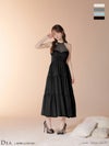 DEA. ディア バイ ローブドフルール 【Lサイズあり】 ラメシフォンホルターネックティアードロングドレス de4145