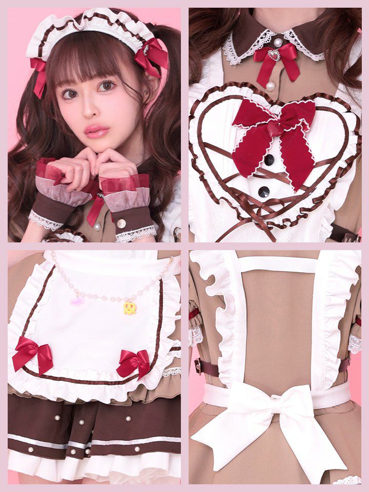 【10点セット】Malymoon マリームーン ホイップショコラリボンメイド [ブラウン] mlcs25167