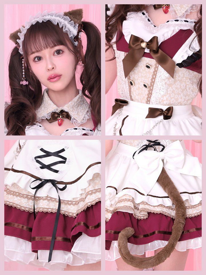 【11点セット】Malymoon マリームーン クリームショコララテミャオメイド [レッド] mlcs25155