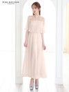 JEAN MACLEAN ジャンマクレーン オフショル/ワンカラー/シフォン/ローズコサージュチョーカー付き/3way/マキシ/フレア/ミディアムドレス ワンピース ja51867
