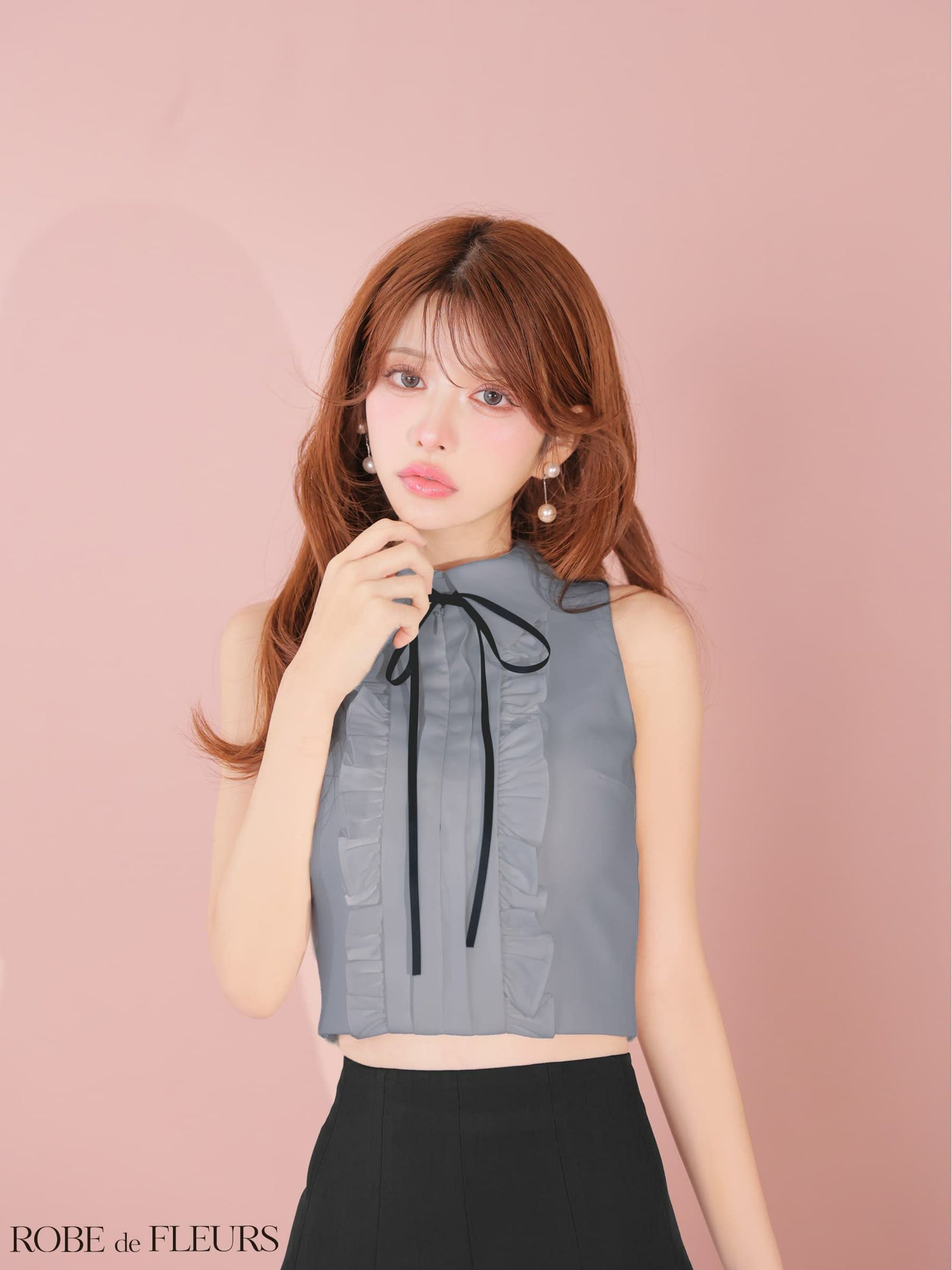 ROBE de FLEURS ローブドフルール 【XSサイズあり】フリルプリーツセットアップミニキャバドレス fm4609-c