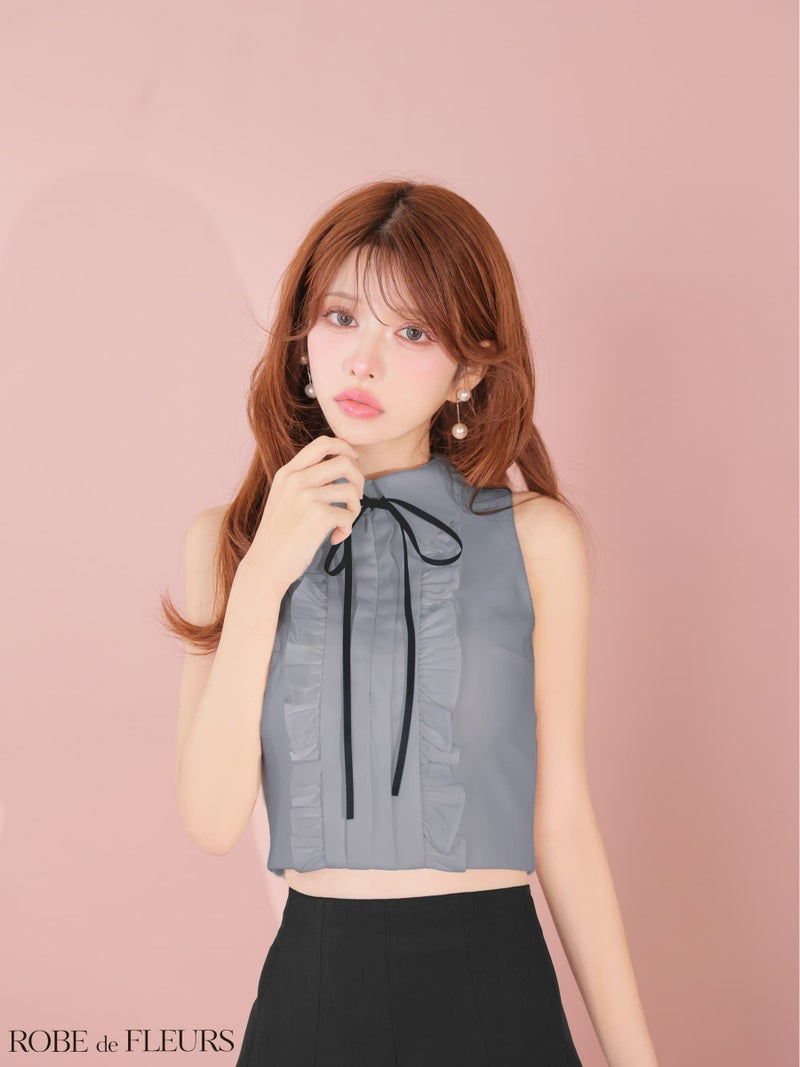 ROBE de FLEURS ローブドフルール 【XSサイズあり】フリルプリーツセットアップミニキャバドレス fm4609-c