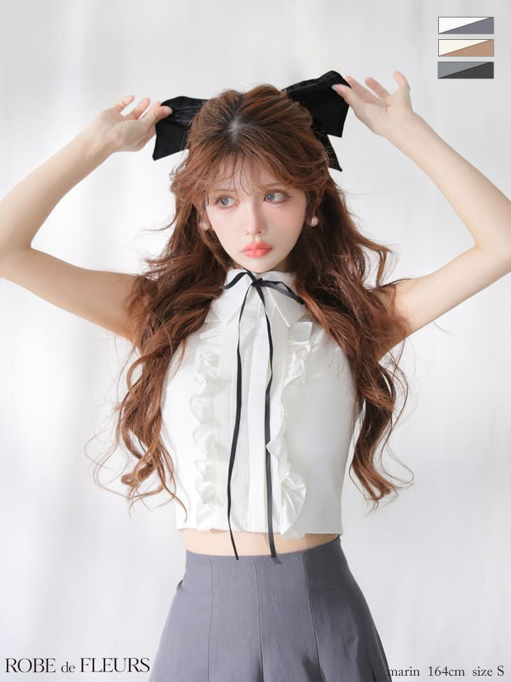 ROBE de FLEURS ローブドフルール 【XSサイズあり】フリルプリーツ