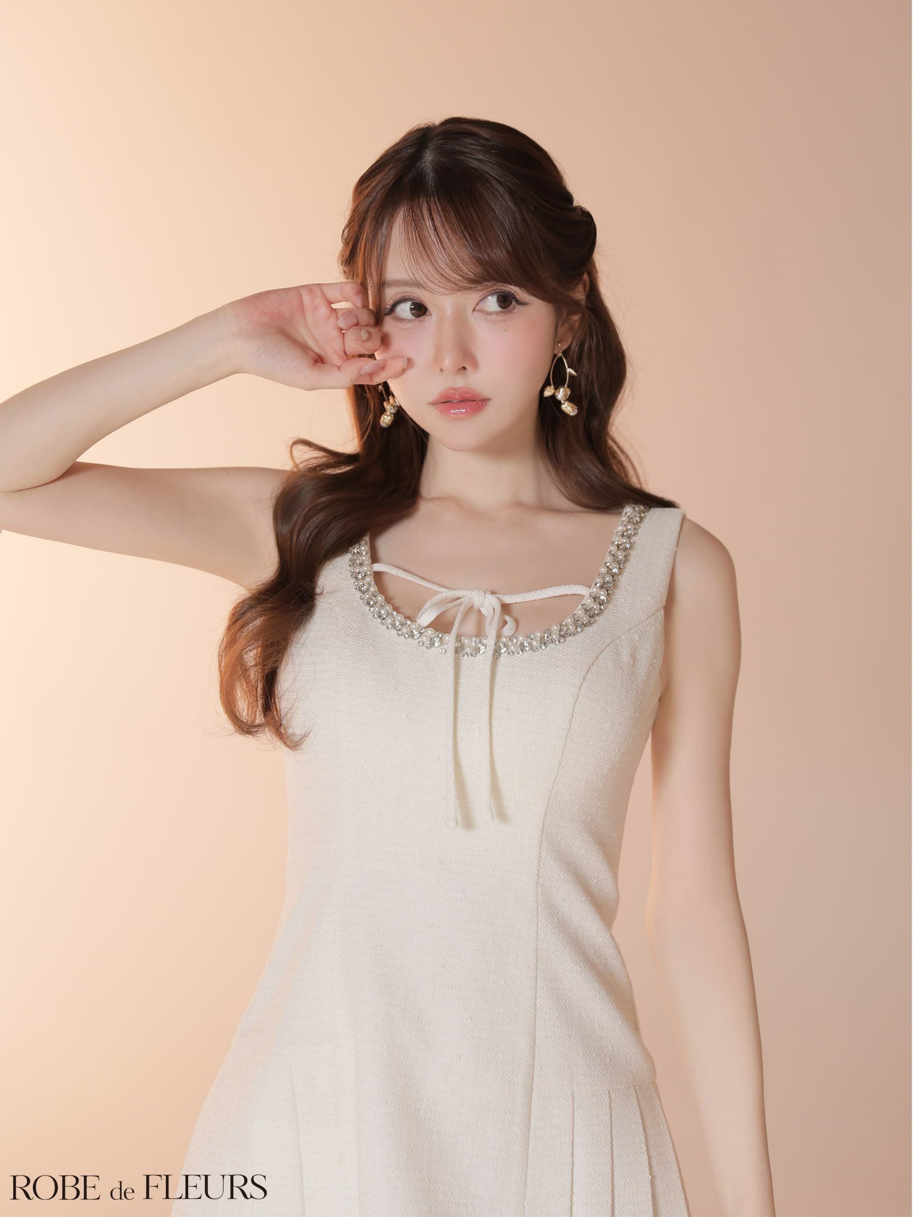 ROBE de FLEURS ローブドフルール 【XSサイズあり】ラメツイード