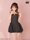 ROBE de FLEURS ローブドフルール 【XSサイズあり】ドット柄バルーンミニキャバドレス fm4702-c