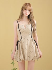 ROBE de FLEURS ローブドフルール 【XSサイズあり】ドット柄バルーンミニキャバドレス fm4702-c