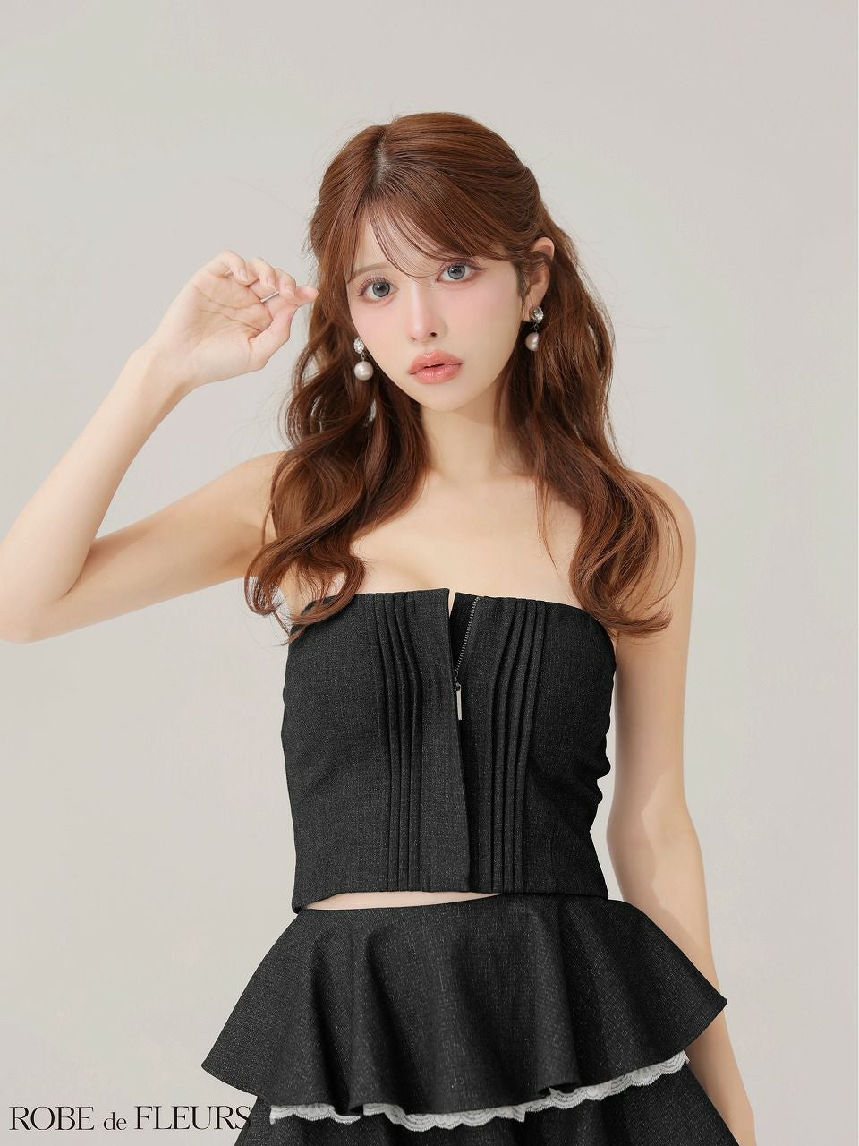 ROBE de FLEURS ローブドフルール 【XSサイズあり】 ラメツイルフリル