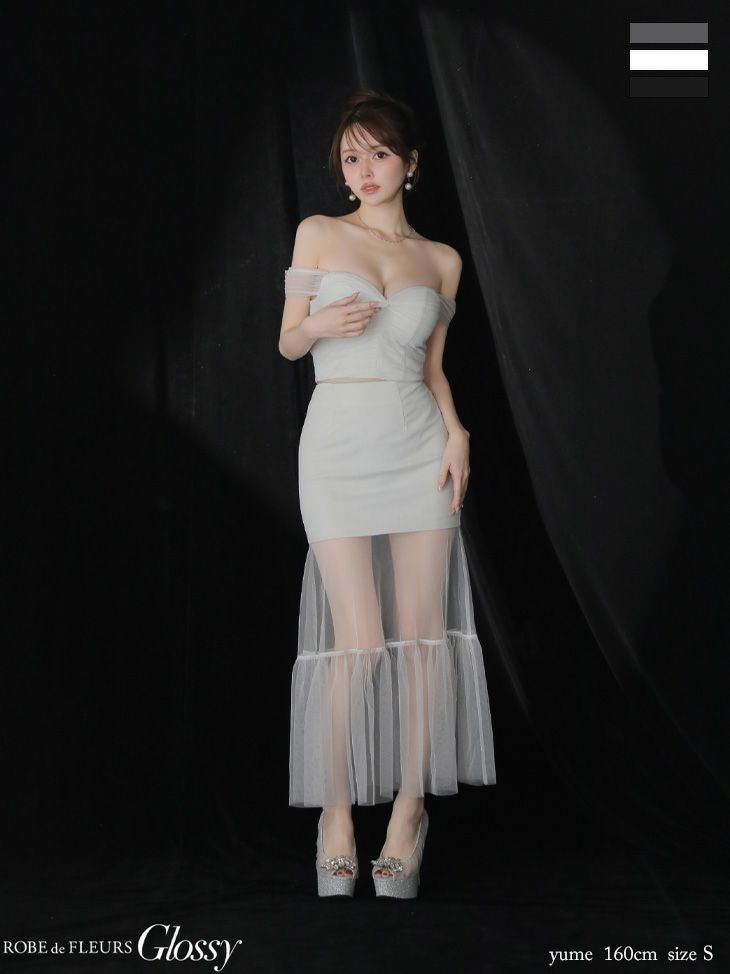 ローブドフルール オフショルドレス XSサイズありROBE de FLEURS