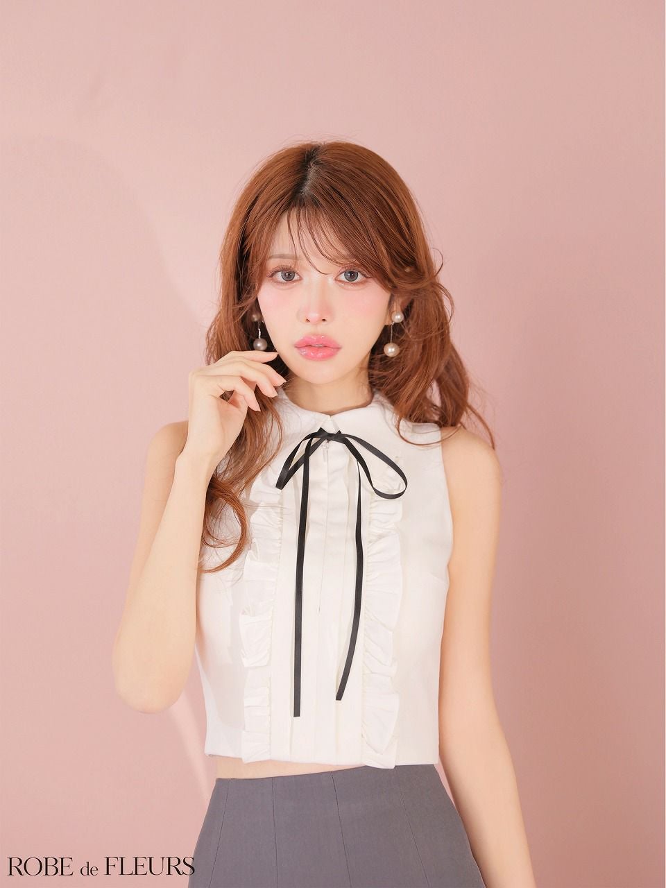 ROBE de FLEURS ローブドフルール 【XSサイズあり】フリルプリーツ