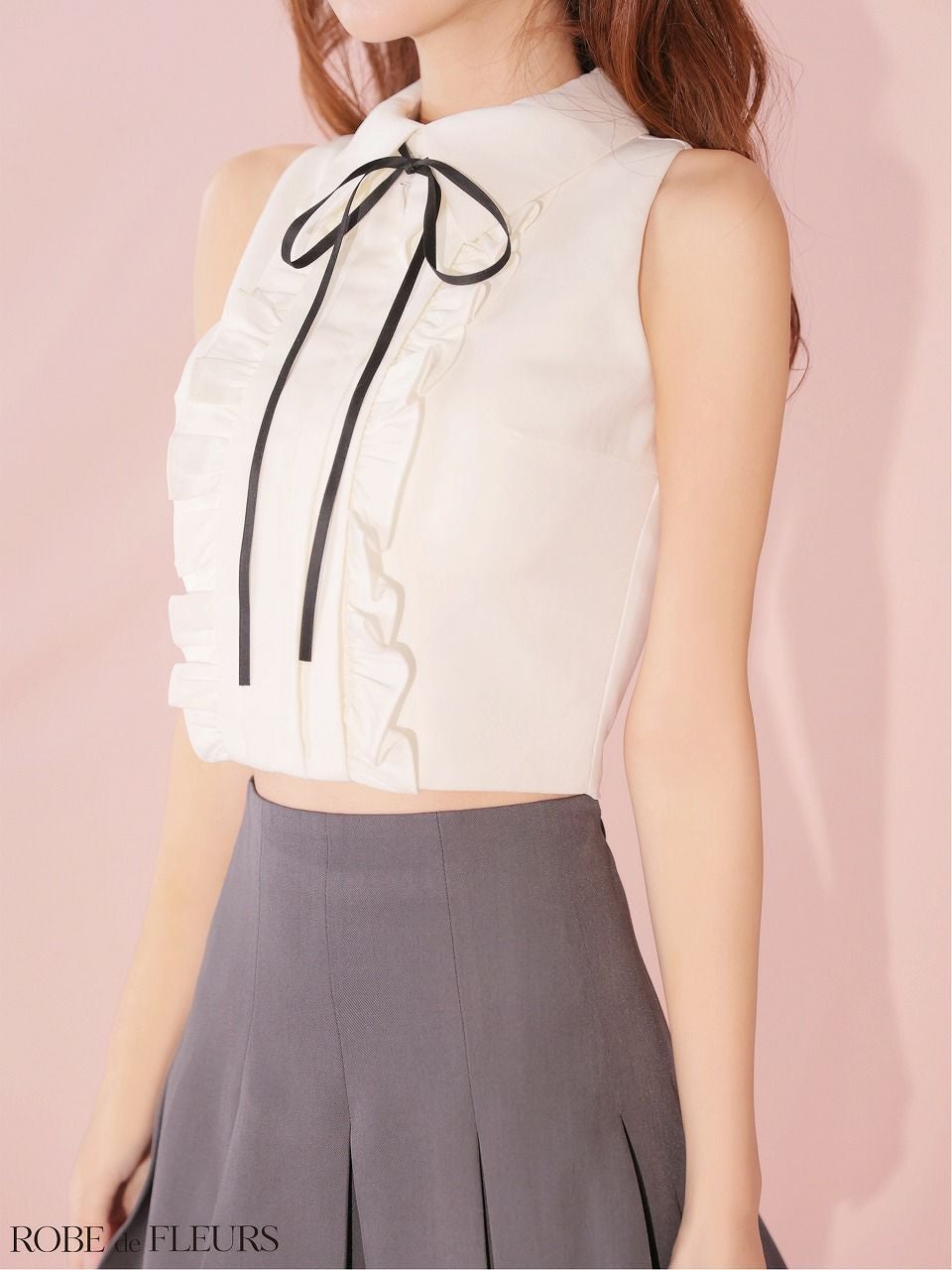 ROBE de FLEURS ローブドフルール 【XSサイズあり】フリルプリーツ