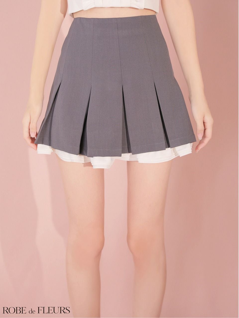 ROBE de FLEURS ローブドフルール 【XSサイズあり】フリルプリーツ