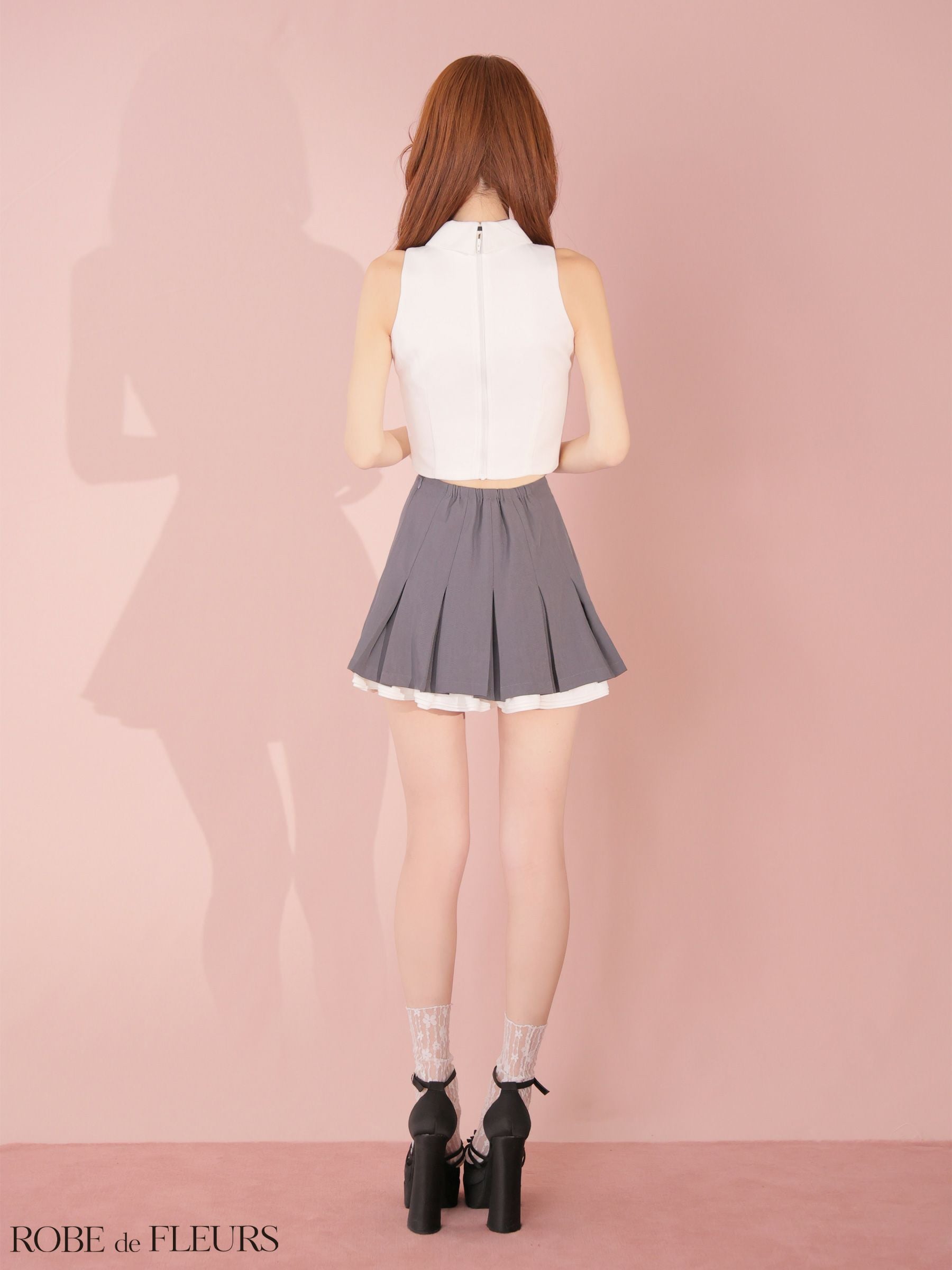 ROBE de FLEURS ローブドフルール 【XSサイズあり】フリルプリーツ