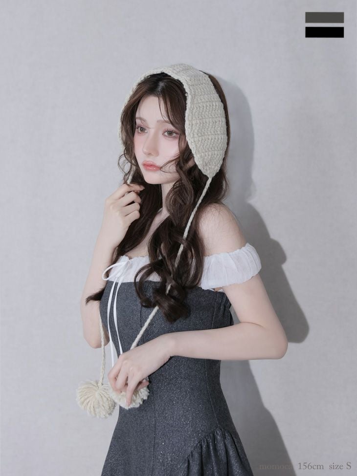 ROBE de FLEURS anier.ROBE ローブドフルール アニエルローブ 【XSサイズあり】 Glitter flannel off-the-shoulder mini dress グリッターフランネルオフショルミニドレス fm-anier4058