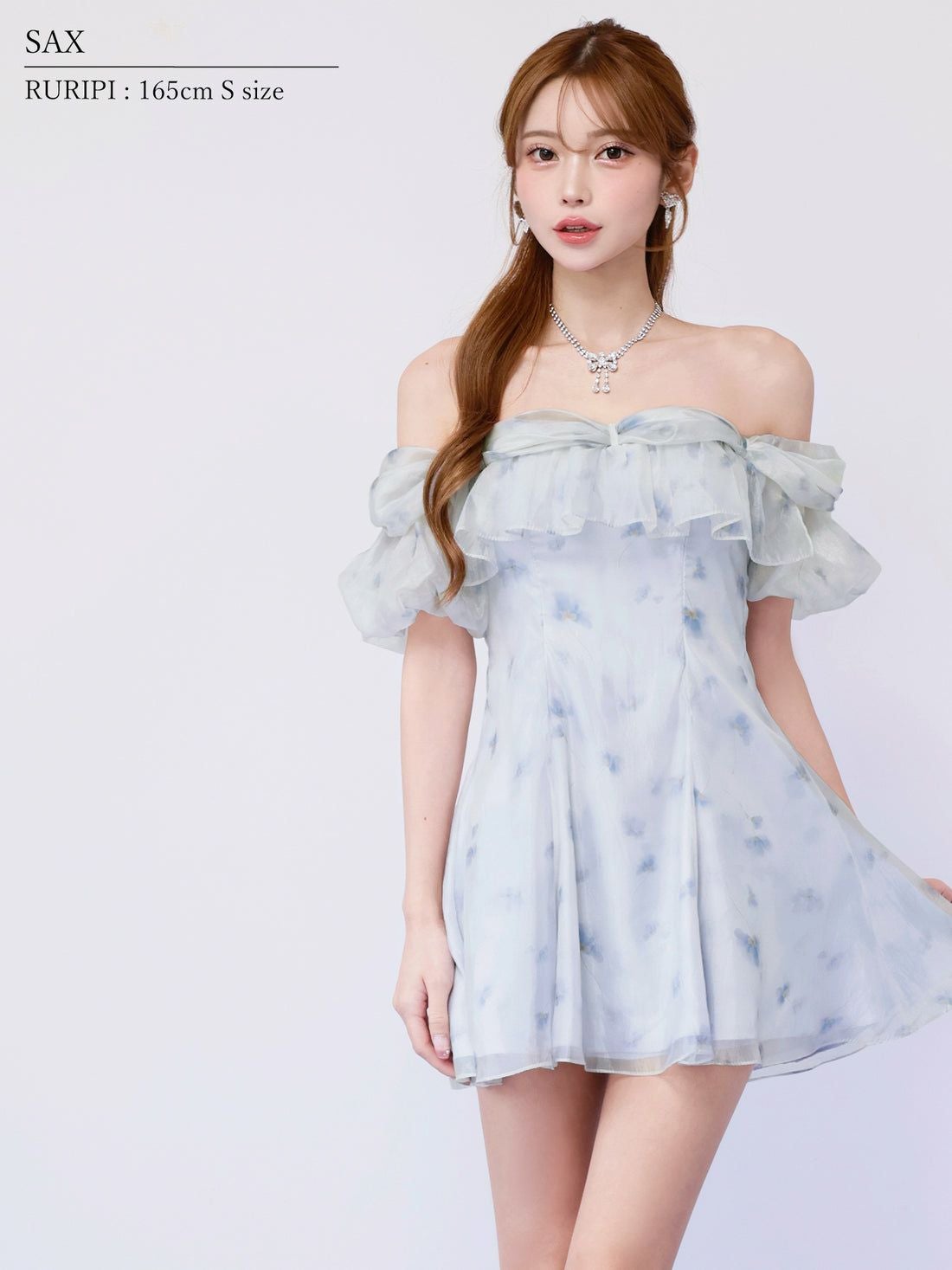 AngelR エンジェルアール 花柄シフォンオフショル2WAYフリルフレア