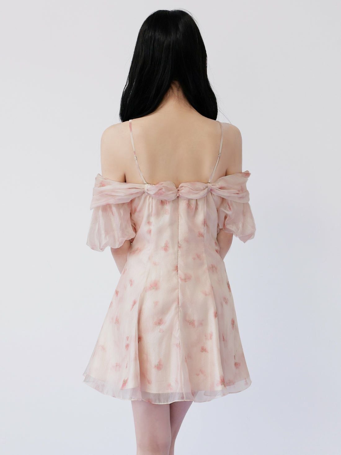 AngelR エンジェルアール 花柄シフォンオフショル2WAYフリルフレアマイクロミニドレス ar26802