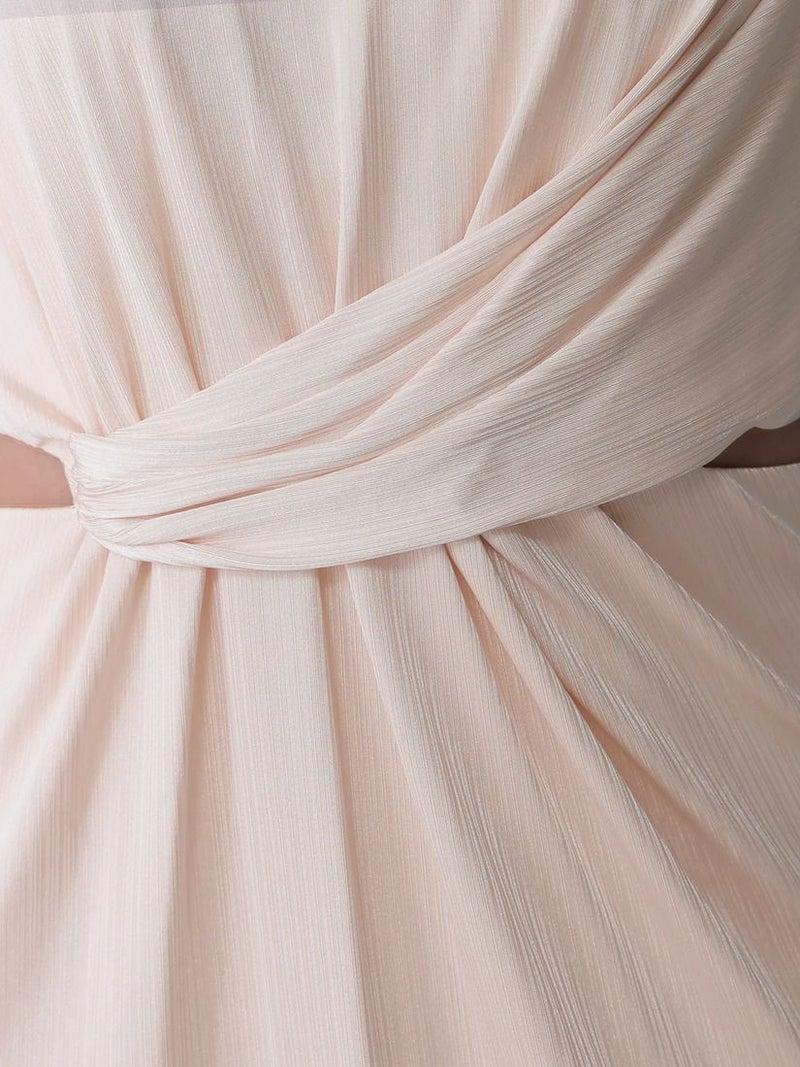 Veautt ヴュート アシンメトリーホルターネックウエストクロスデザインサイドカットタイトミディアムドレス vt022603