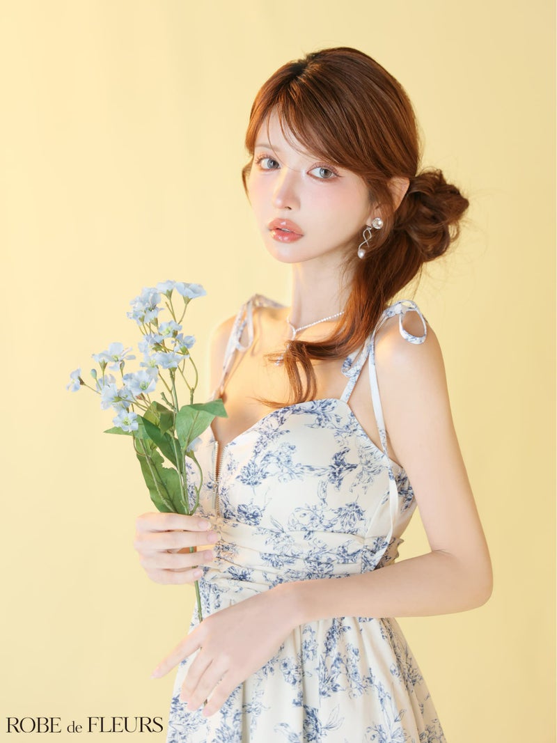 ROBE de FLEURS ローブドフルール 【XSサイズあり】 クラシカルフラワーフレアミニキャバドレス fm4623-c