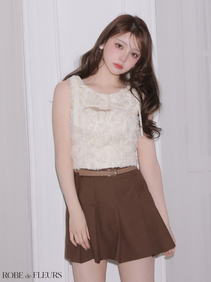 ROBE de FLEURS ローブドフルール 【XSサイズあり】 フラワーレースリボンセットアップミニキャバドレス fm4340-c