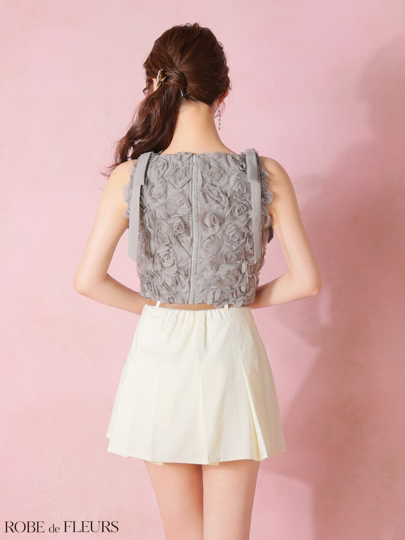 ROBE de FLEURS ローブドフルール 【XSサイズあり】 フラワーレースリボンセットアップミニキャバドレス fm4340-c