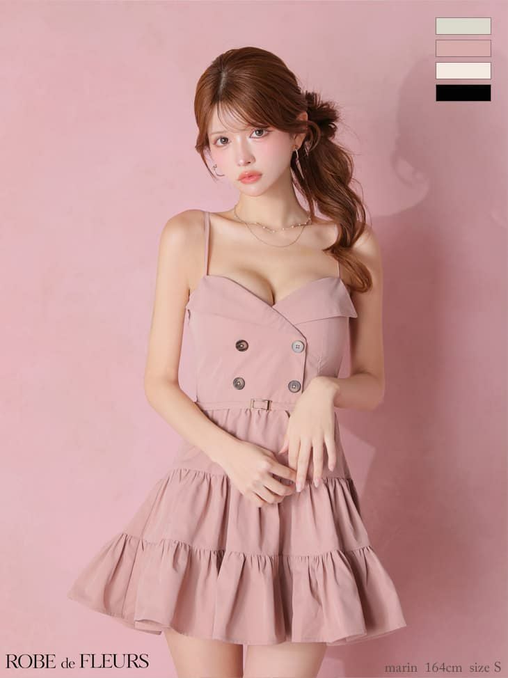 ローブドフルール ミニドレス fm3491 PKS ROBE de FLEURS ローブドフルール 【XSサイズあり】 光沢ツイルダブル