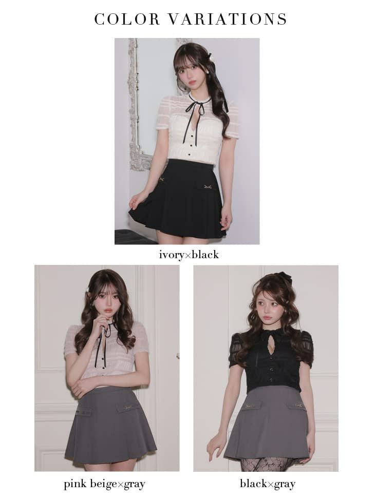 ROBE de FLEURS ローブドフルール 【XSサイズあり】 ドットフリルリボンセットアップミニキャバドレス fm4639-c