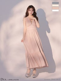 DEA. ディア バイ ローブドフルール 【XS～Lサイズあり】 プリーツシフォンホルターネックロングキャバドレス de4659-c