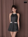 ROBE de FLEURS anier.ROBE ローブドフルール アニエルローブ 【XSサイズあり】 Glitter flannel halter pearl mini dress グリッターフランネルホルターパールミニドレス fm-anier4057