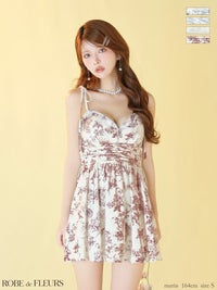 ROBE de FLEURS ローブドフルール 【XSサイズあり】 クラシカルフラワーフレアミニキャバドレス fm4623