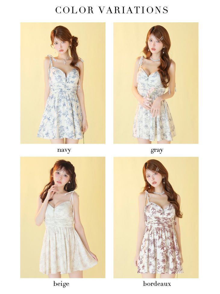 ROBE de FLEURS ローブドフルール 【XSサイズあり】 クラシカルフラワーフレアミニキャバドレス fm4623