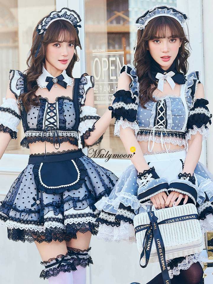 【10点セット】Malymoon マリームーン ハートミストシアーチュールメイド [ブラック/ホワイト] mlcs25209