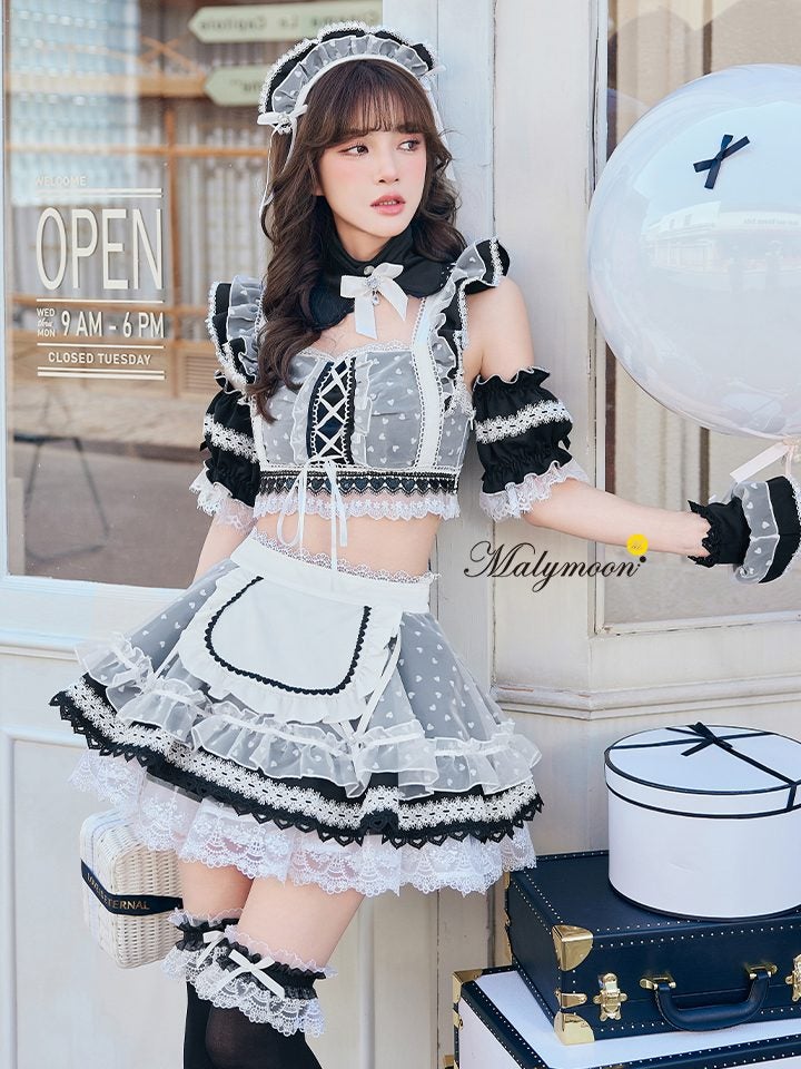 【10点セット】Malymoon マリームーン ハートミストシアーチュールメイド [ブラック/ホワイト] mlcs25209