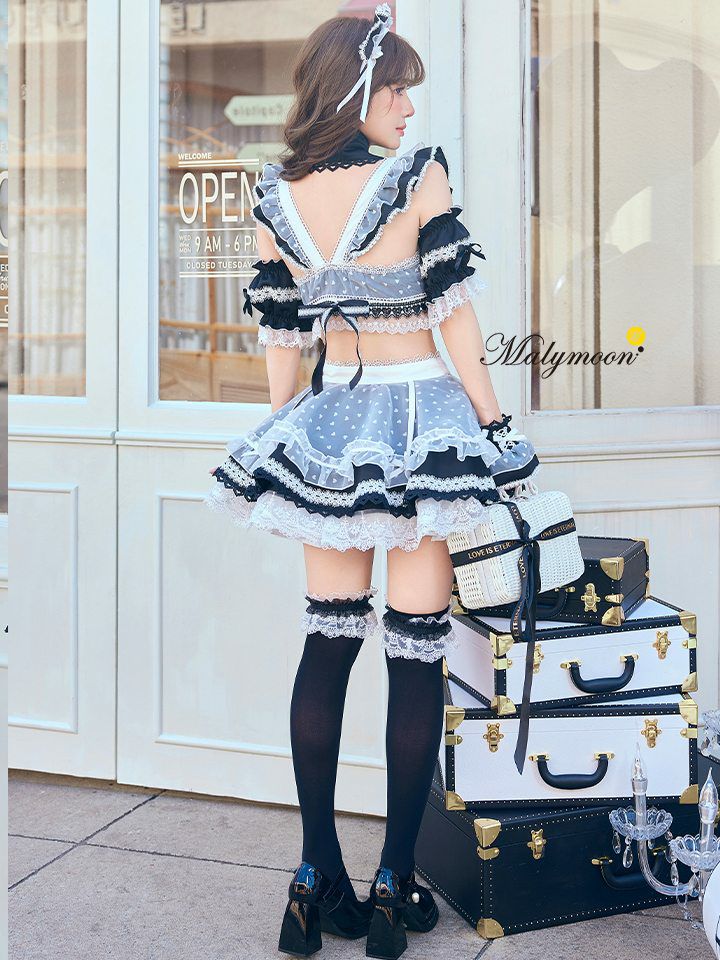 【10点セット】Malymoon マリームーン ハートミストシアーチュールメイド [ブラック/ホワイト] mlcs25209