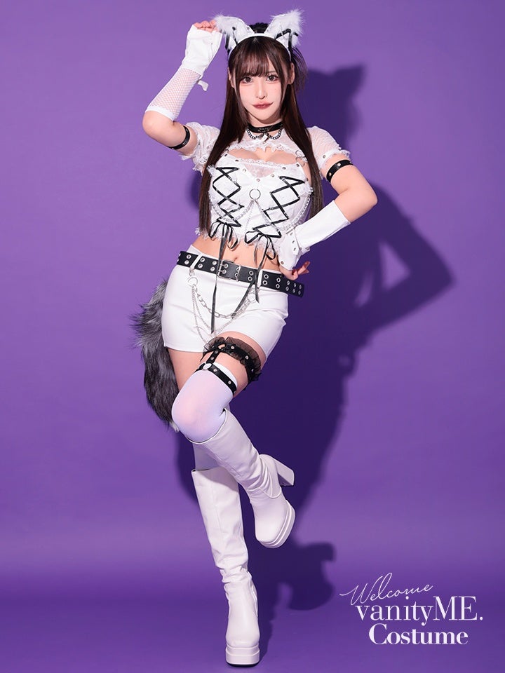 【14点セット】 vanityME. × Malymoon フェティッシュレザーウルフ ホワイト[チロルちゃん着用] mlcs25046-2a-ch