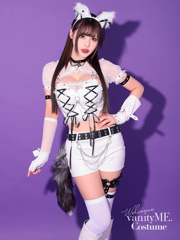 【14点セット】 vanityME. × Malymoon フェティッシュレザーウルフ ホワイト[チロルちゃん着用] mlcs25046-2a-ch